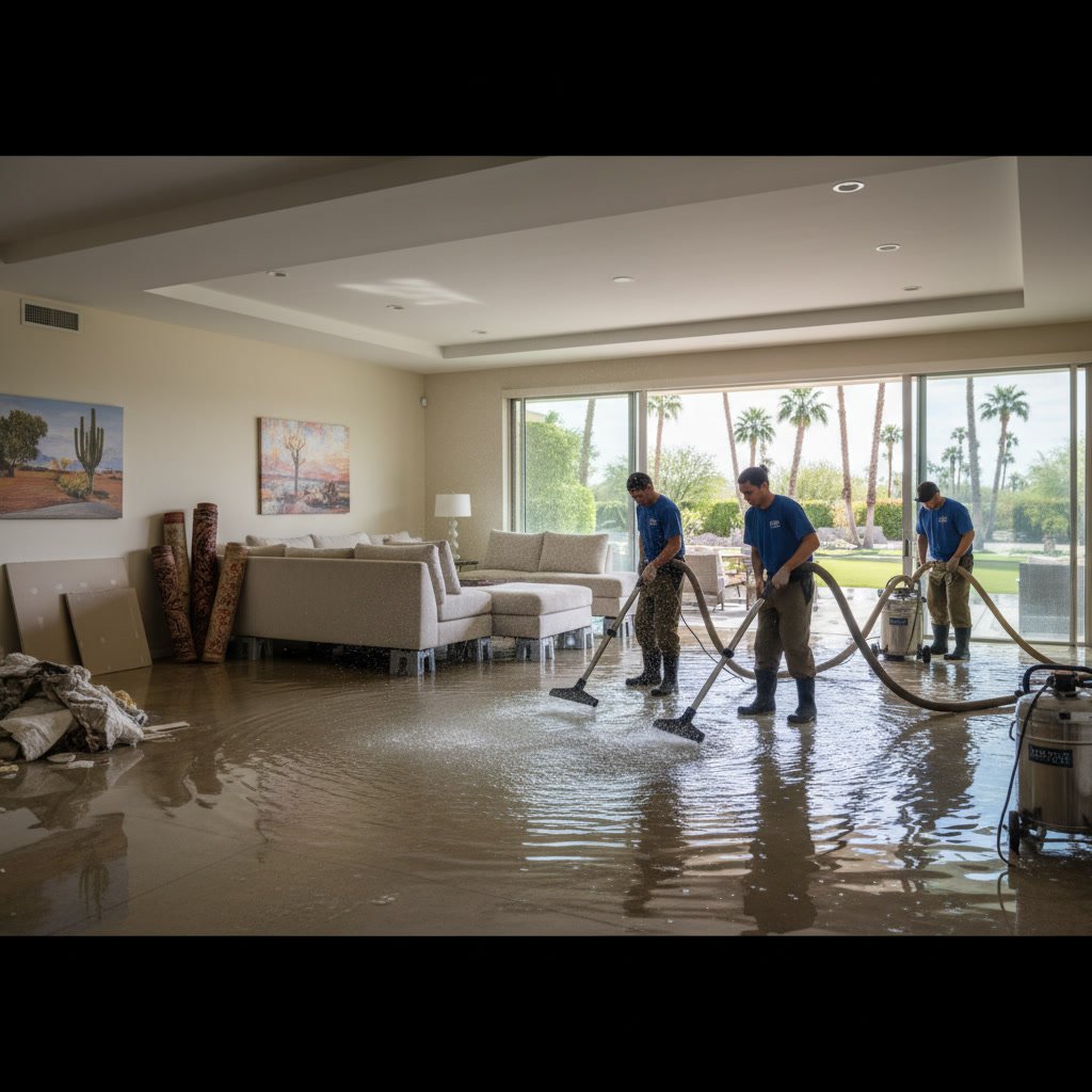professional water extraction equipment drying Rancho Mirage home