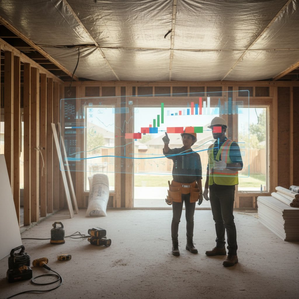 Construction timeline calendar showing phases of complete home gut renovation